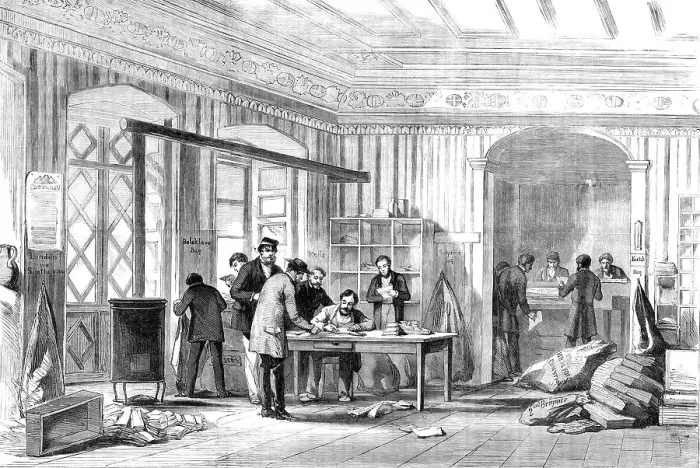 Framed Print : The British Army Post-Office, Constantinople, 1856. Creator: Unknown Framed Print : The British Army Post-Office, Constantinople, 1856. Creator: Unknown