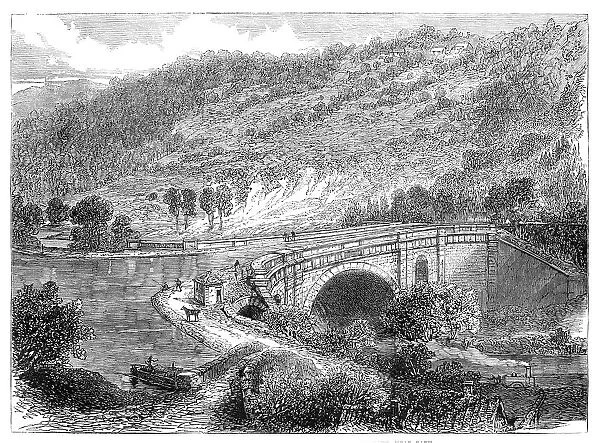 The British Association at Bath: aqueduct of the Kennet and Avon Canal...near Bath, 1864. Creator: Unknown