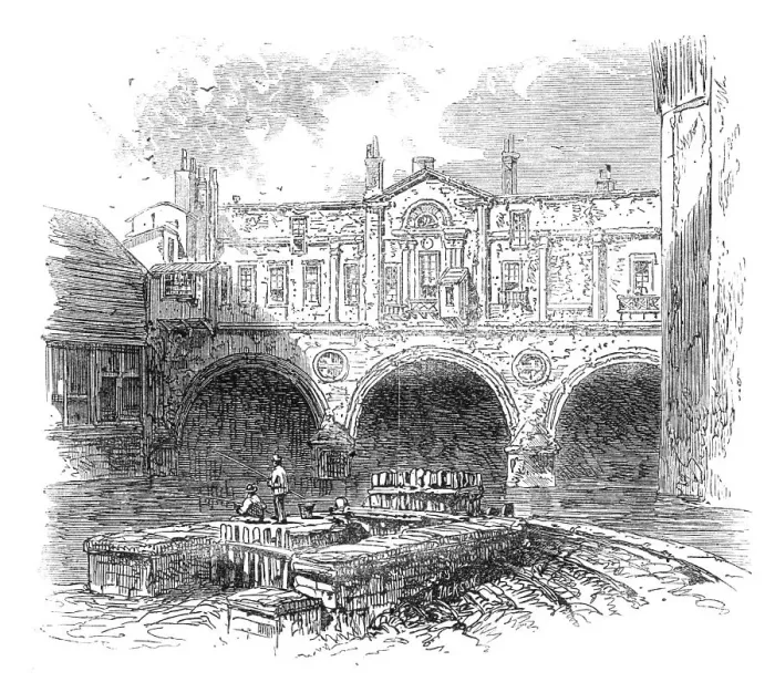 Framed Print : The British Association at Bath: Pulteney-bridge, 1864. Creator: Unknown Framed Print : The British Association at Bath: Pulteney-bridge, 1864. Creator: Unknown