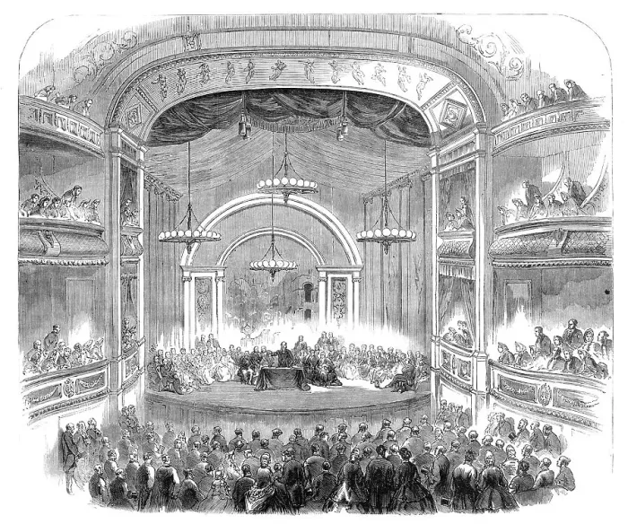 Framed Print : The British Association at Bath: Sir Charles Lyell delivering the presidential address... 1864. Creator: Unknown Framed Print : The British Association at Bath: Sir Charles Lyell delivering the presidential address... 1864. Creator: Unknown