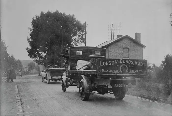 Framed Print : British autos with cannon in France, between c1914 and c1915. Creator: Bain News Service Framed Print : British autos with cannon in France, between c1914 and c1915. Creator: Bain News Service