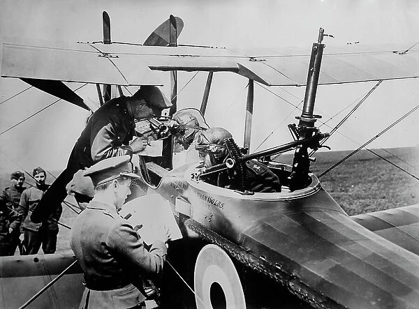 British aviators getting instructions, 15 May 1918. Creator: Bain News Service