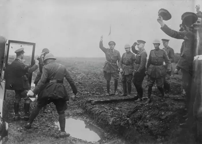 Framed Print : British Bid King Albert good by, 22 Nov 1917. Creator: Bain News Service Framed Print : British Bid King Albert good by, 22 Nov 1917. Creator: Bain News Service