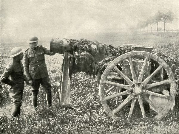 British Dummy Gun in Field to Attract the Fire of the Germans, (1919). Creator: Unknown