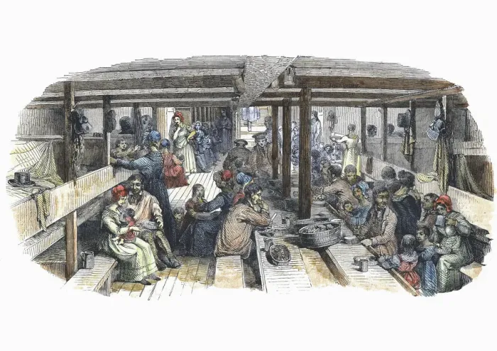 Framed Print : British emigrants bound for Sydney, Australia, in quarters on the St Vincent Framed Print : British emigrants bound for Sydney, Australia, in quarters on the St Vincent