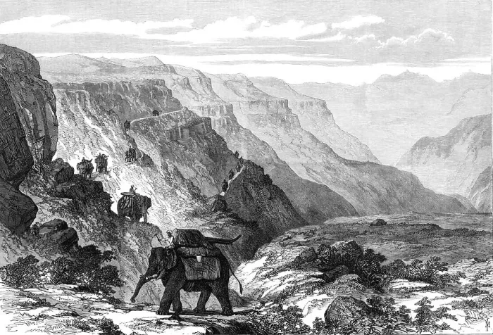 Framed Print : The British Expedition to Abyssinia: Major Murray's Armstrong guns crossing the Tacazze Valley, 1868 Creator: Unknown Framed Print : The British Expedition to Abyssinia: Major Murray's Armstrong guns crossing the Tacazze Valley, 1868 Creator: Unknown