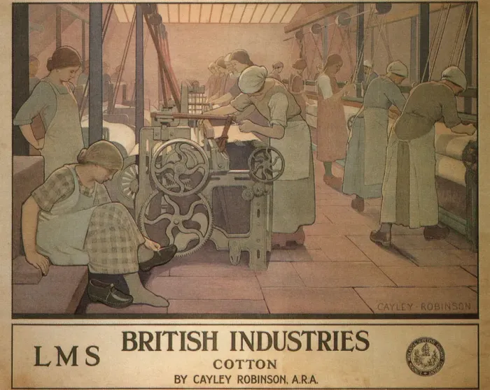 Framed Print : British Industries - Cotton, 1924. Artist: Robinson, Cayley (1862-1927) Framed Print : British Industries - Cotton, 1924. Artist: Robinson, Cayley (1862-1927)