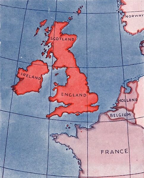 The British Isles and France, Belgium and Holland at Noon in mid-summer, 1935