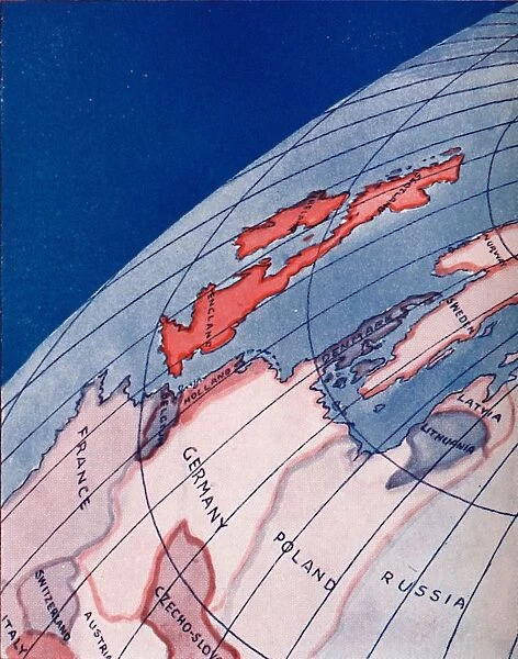 The British Isles and Northern Europe at 6am on mid-summer day, 1935