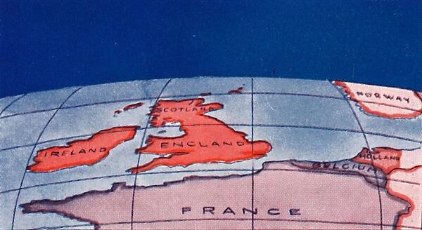 The British Isles and Northern Europe at Noon in mid-winter, 1935
