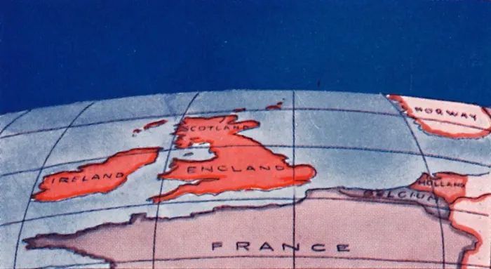 Framed Print : The British Isles and Northern Europe at Noon in mid-winter, 1935 Framed Print : The British Isles and Northern Europe at Noon in mid-winter, 1935