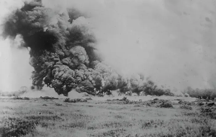 Framed Print : British liquid fire attack, 7 Jul 1917. Creator: Bain News Service Framed Print : British liquid fire attack, 7 Jul 1917. Creator: Bain News Service