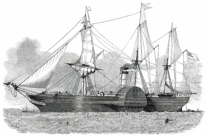 Framed Print : The British Mail Steam-Ship Asia, 1850. Creator: Smyth. The British Mail Steam-Ship Asia, 1850. Creator: Smyth Framed Print : The British Mail Steam-Ship Asia, 1850. Creator: Smyth. The British Mail Steam-Ship Asia, 1850. Creator: Smyth