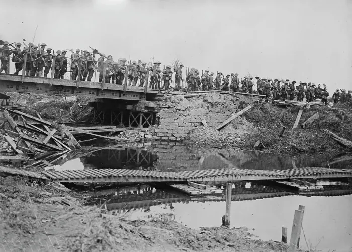 Framed Print : British military bridge, Flanders, 5 Aug 1917. Creator: Bain News Service Framed Print : British military bridge, Flanders, 5 Aug 1917. Creator: Bain News Service