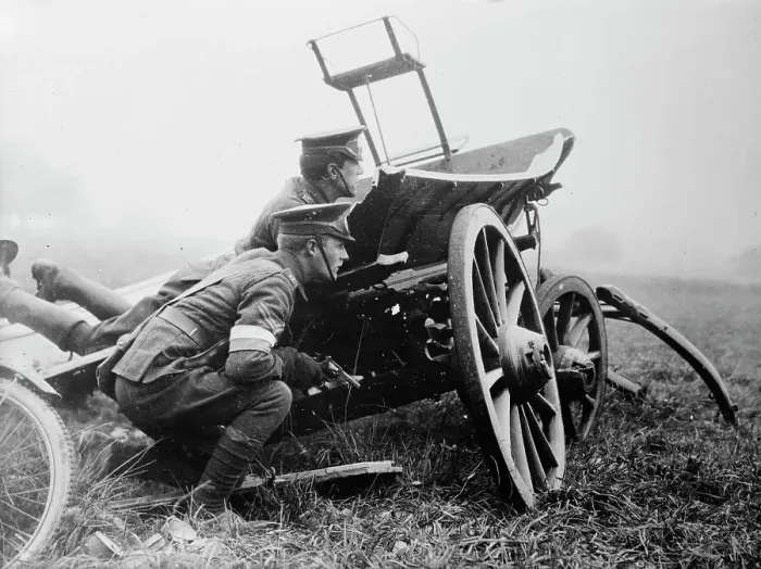 Framed Print : British motorcycle despatch riders, 27 Oct 1914. Creator: Bain News Service Framed Print : British motorcycle despatch riders, 27 Oct 1914. Creator: Bain News Service