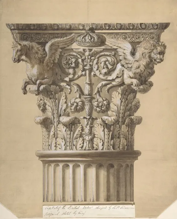 Framed Print : The British Order: Elevation of a Capital and Part of the Fluted Shaft, 1762 Framed Print : The British Order: Elevation of a Capital and Part of the Fluted Shaft, 1762
