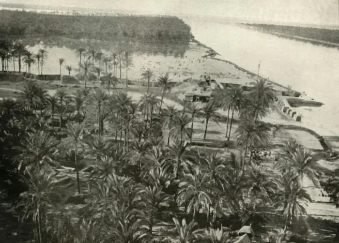 Framed Print : A British Position on the River Tigris, (1919). Creator: Unknown Framed Print : A British Position on the River Tigris, (1919). Creator: Unknown