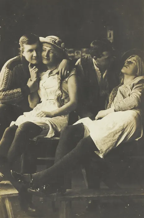 Framed Print : Four British prisoners of war at a prisoner of war camp in Cottbus...(between 1915 and 1918?). Creator: Unknown Framed Print : Four British prisoners of war at a prisoner of war camp in Cottbus...(between 1915 and 1918?). Creator: Unknown