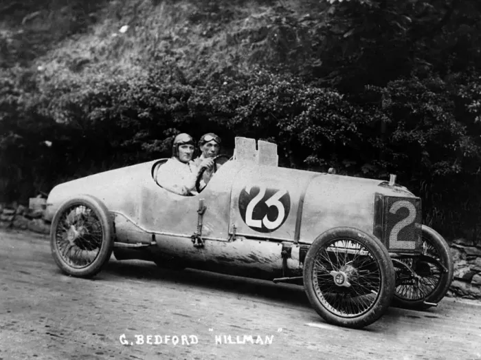 Framed Print : British racing driver George Bedford driving a Hillman 10hp, 1921. Creator: Unknown Framed Print : British racing driver George Bedford driving a Hillman 10hp, 1921. Creator: Unknown