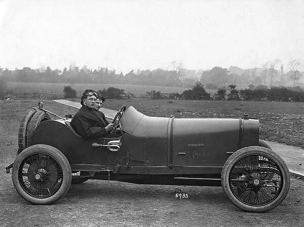 British racing driver Kenelm Lee Guinness in a 1914 Sunbeam Tourist Trophy car