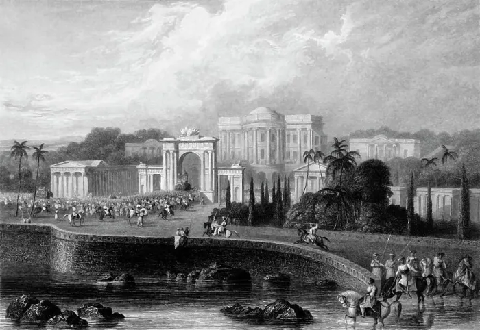 Framed Print : The British Residency at Hyderabad, 1835. Creator: Robert Melville Grindlay Framed Print : The British Residency at Hyderabad, 1835. Creator: Robert Melville Grindlay