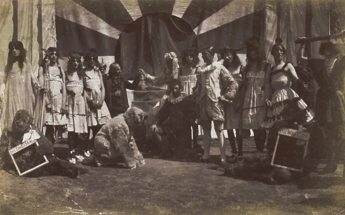 Framed Print : British servicemen performing a sketch on the power of the press, c1918. Creator: Unknown Framed Print : British servicemen performing a sketch on the power of the press, c1918. Creator: Unknown