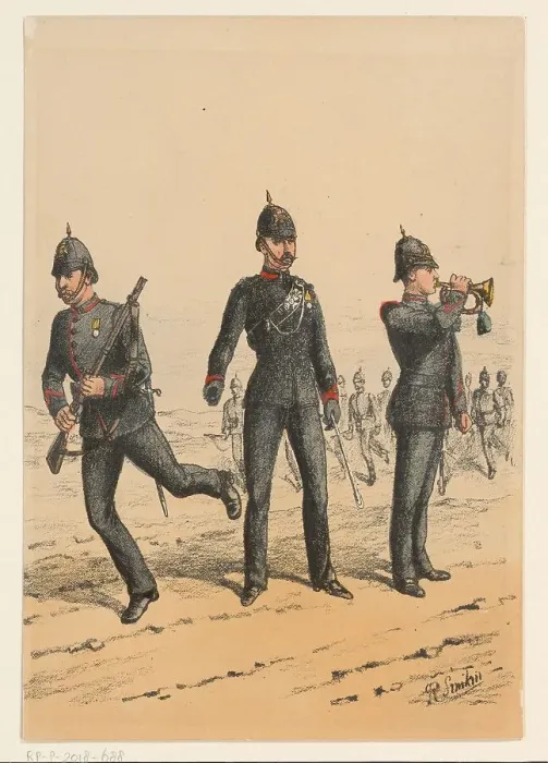 Framed Print : Three British soldiers, 1875-1925. Creator: Richard Simkin Framed Print : Three British soldiers, 1875-1925. Creator: Richard Simkin