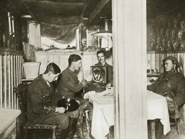 Framed Print : British soldiers in a captured German dugout, Somme campaign, France, World War I, 1916 Framed Print : British soldiers in a captured German dugout, Somme campaign, France, World War I, 1916