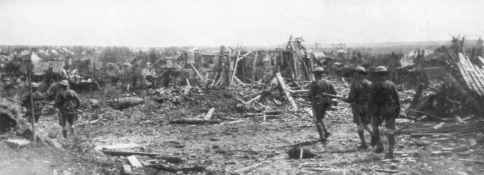 Framed Print : British soldiers exploring the ruins of Albert, Somme, France, 22 August 1918 Framed Print : British soldiers exploring the ruins of Albert, Somme, France, 22 August 1918