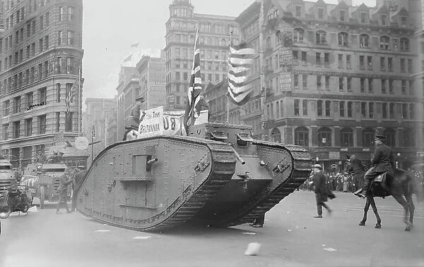 British tank on 5th Ave., 25 Oct 1917. Creator: Bain News Service