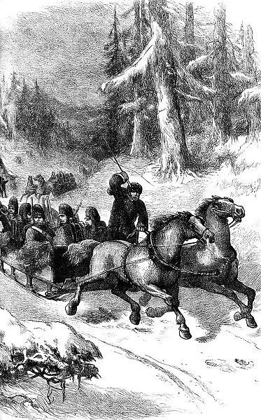 British troops conveyed through Canada in winter, c1860s (c1880)