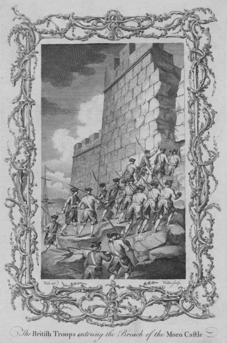 Framed Print : The British Troops entering the Breach of the Moro Castle, (c1770s). Creator: Walker