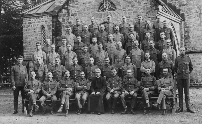 Framed Print : British troops outside the garrison church, Chakrata, 1917 Framed Print : British troops outside the garrison church, Chakrata, 1917