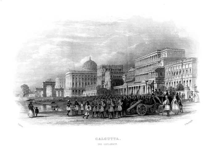 Framed Print : British troops parading on the esplanade, Calcutta, India, mid 19th century Framed Print : British troops parading on the esplanade, Calcutta, India, mid 19th century