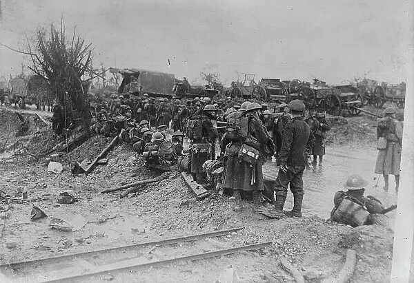 British troops resting on road, between c1915 and 1918. Creator: Bain News Service