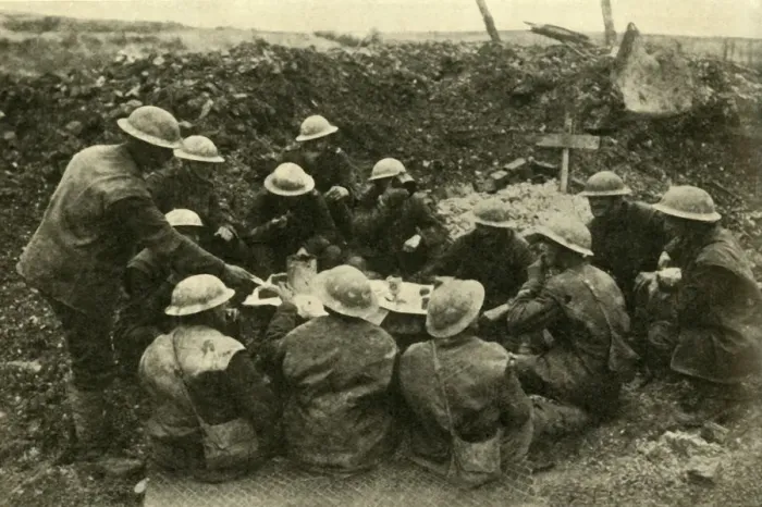 Framed Print : British troops spend Christmas on the battlefield, First World War, c1916, (c1920) Framed Print : British troops spend Christmas on the battlefield, First World War, c1916, (c1920)