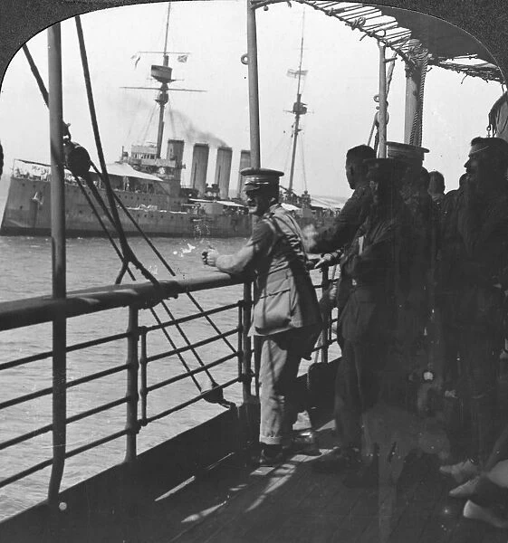 British troops on a troopship, World War I, c1914. Artist: Realistic Travels Publishers