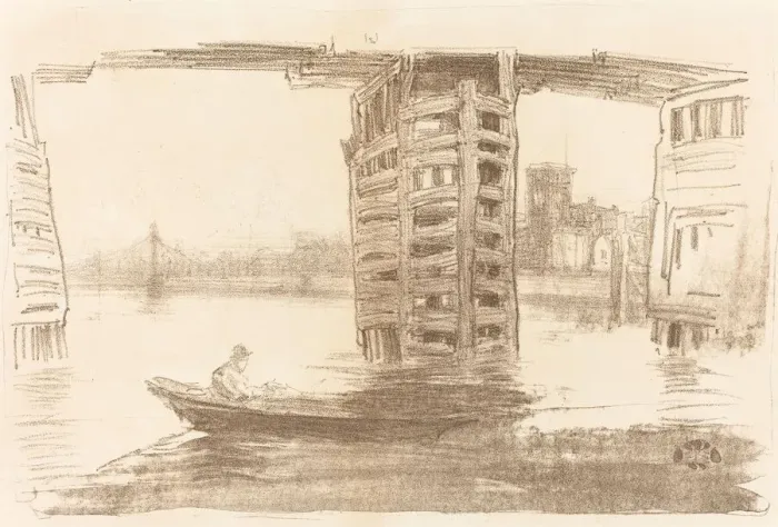 Framed Print : The Broad Bridge, 1878. Creator: James Abbott McNeill Whistler Framed Print : The Broad Bridge, 1878. Creator: James Abbott McNeill Whistler