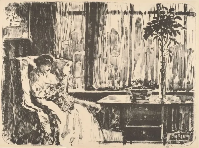 Framed Print : The Broad Curtain, 1918. Creator: Frederick Childe Hassam