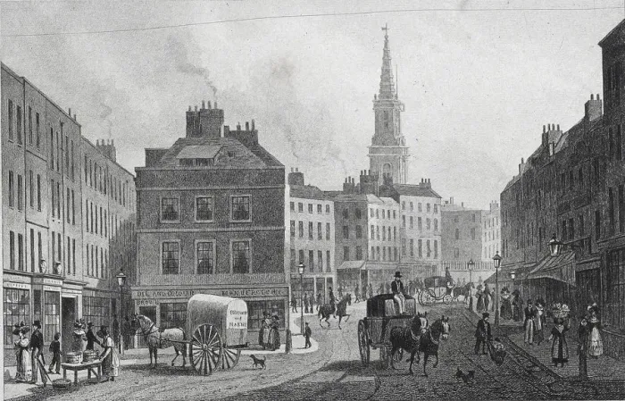 Framed Print : Broad Street, Bloomsbury, London, 1831. Artist: William Woolnoth Framed Print : Broad Street, Bloomsbury, London, 1831. Artist: William Woolnoth