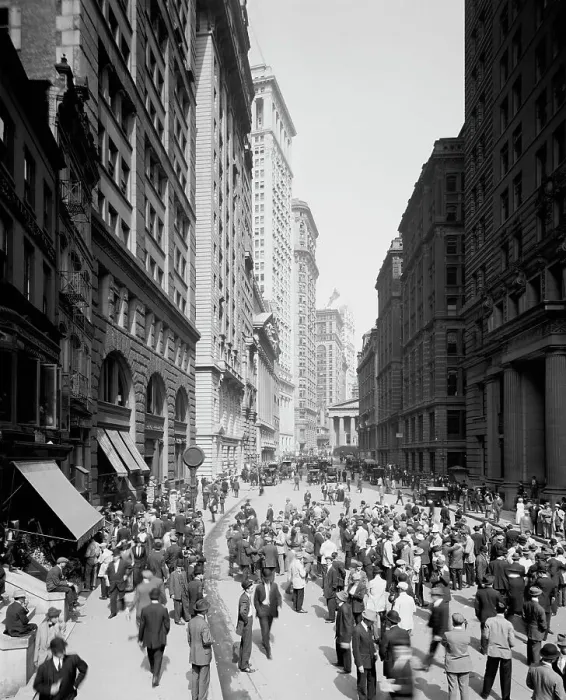 Framed Print : Broad Street and the curb brokers, New York City, c.between 1910 and 1920. Creator: Unknown Framed Print : Broad Street and the curb brokers, New York City, c.between 1910 and 1920. Creator: Unknown