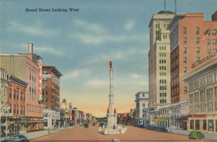 Framed Print : Broad Street, Looking West, Augusta, Georgia, 1943 Framed Print : Broad Street, Looking West, Augusta, Georgia, 1943