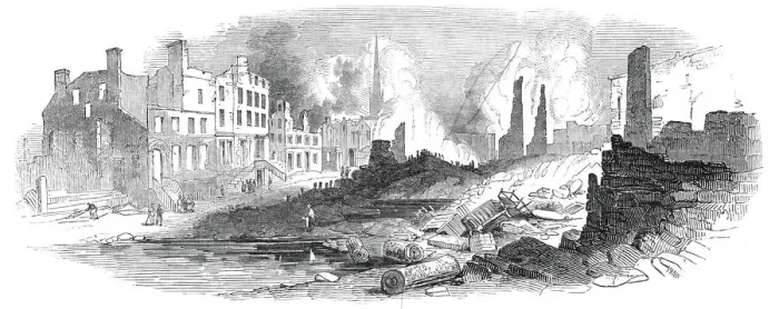 Framed Print : Broad-Street, New York, after the recent fire, 1845. Creator: Unknown Framed Print : Broad-Street, New York, after the recent fire, 1845. Creator: Unknown