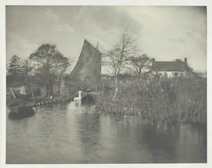 Framed Print : A Broadmans Cottage, 1886. Creator: Peter Henry Emerson Framed Print : A Broadmans Cottage, 1886. Creator: Peter Henry Emerson