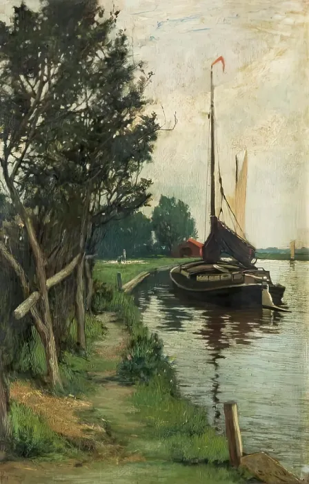 Framed Print : On The Broads, c1880-1910. Creator: Samuel Reid