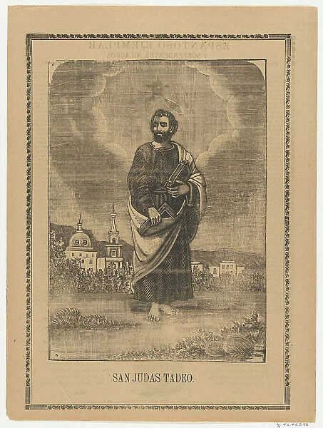 Broadsheet depicting Saint Judas Thaddeus, 1905. Creator: Anon