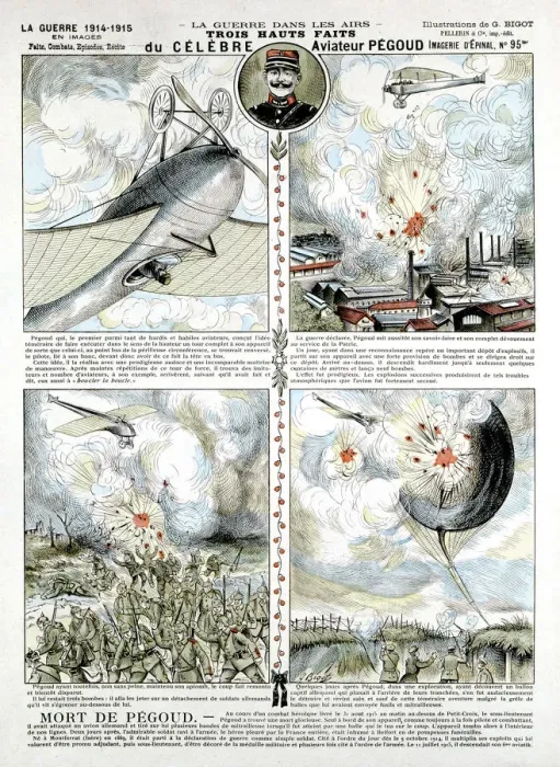 Framed Print : Broadsheet showing Exploits of French air ace Adolphe Pegoud Framed Print : Broadsheet showing Exploits of French air ace Adolphe Pegoud