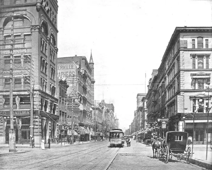 Framed Print : Broadway, North from Chestnut Street, St. Louis, Missouri, USA, c1900. Creator: Unknown