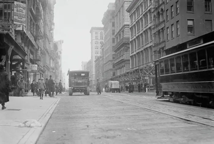 Framed Print : Broadway North from Worth Street Dec. 1913. Creator: Bain News Service Framed Print : Broadway North from Worth Street Dec. 1913. Creator: Bain News Service