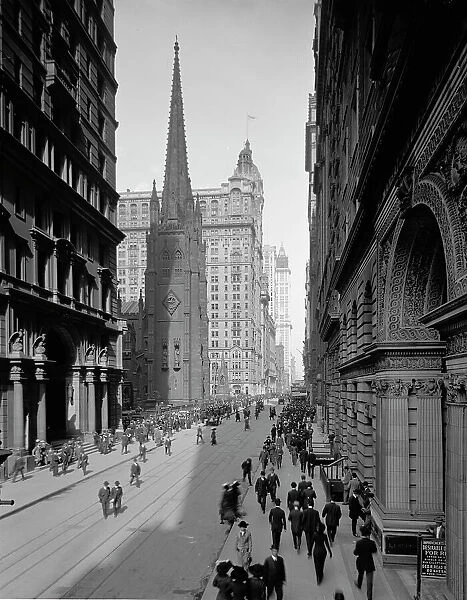 Broadway and Trinity Church, New York, c.between 1910 and 1920. Creator: Unknown